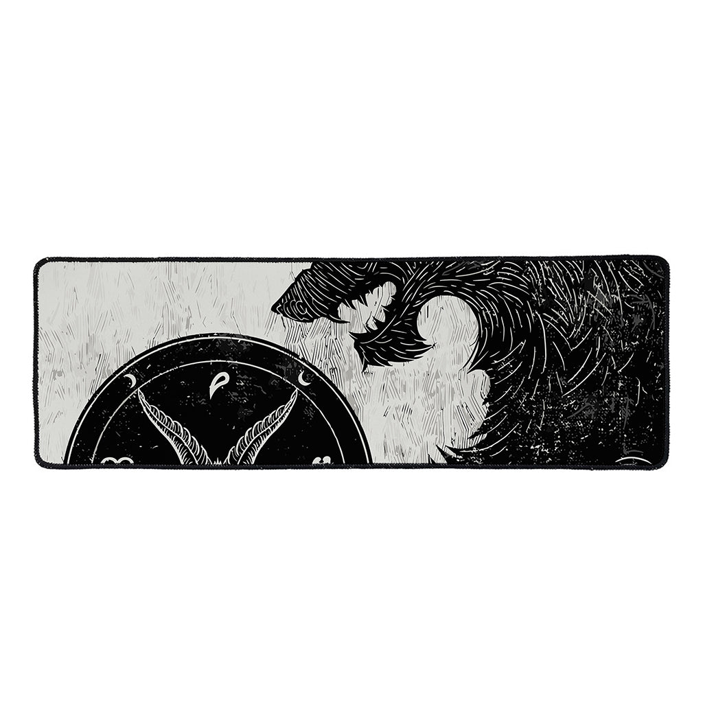 Black Demon Wolf Print Long Kitchen Mat