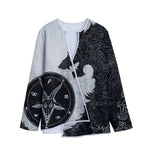 Black Demon Wolf Print Long Sleeve Short Coat