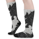 Black Demon Wolf Print Long Socks