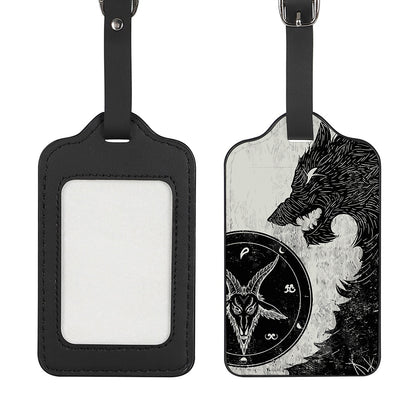 Black Demon Wolf Print Luggage Tag