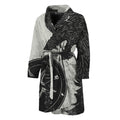 Black Demon Wolf Print Men's Bathrobe