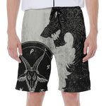 Black Demon Wolf Print Men's Beach Shorts