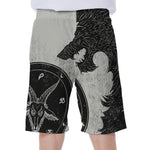 Black Demon Wolf Print Men's Beach Shorts