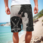 Black Demon Wolf Print Men's Cargo Shorts