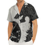 Black Demon Wolf Print Men's Deep V-Neck Shirt