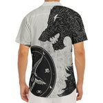 Black Demon Wolf Print Men's Deep V-Neck Shirt