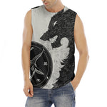 Black Demon Wolf Print Men's Fitness Tank Top