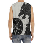 Black Demon Wolf Print Men's Fitness Tank Top