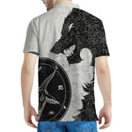 Black Demon Wolf Print Men's Polo Shirt