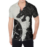 Black Demon Wolf Print Men's Shirt