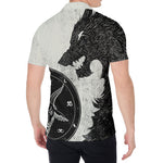 Black Demon Wolf Print Men's Shirt