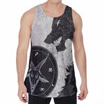 Black Demon Wolf Print Men's Velvet Tank Top