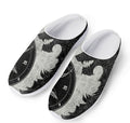 Black Demon Wolf Print Mesh Casual Shoes