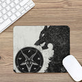 Black Demon Wolf Print Mouse Pad