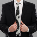 Black Demon Wolf Print Necktie