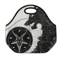 Black Demon Wolf Print Neoprene Lunch Bag