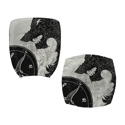 Black Demon Wolf Print Office Chair Cover