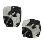 Black Demon Wolf Print Office Chair Cover