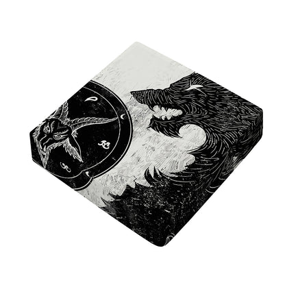 Black Demon Wolf Print Outdoor Seat Cushion Cover