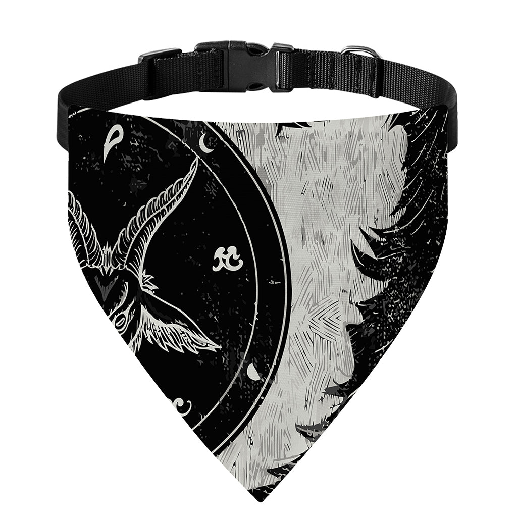 Black Demon Wolf Print Over The Collar Dog Bandana
