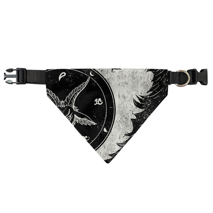 Black Demon Wolf Print Over The Collar Dog Bandana