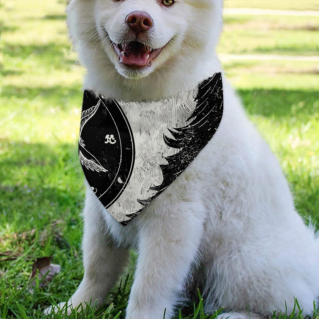 Black Demon Wolf Print Over The Collar Dog Bandana
