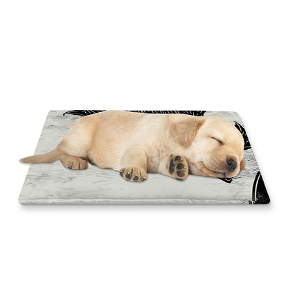 Black Demon Wolf Print Pet Cooling Mat Cover