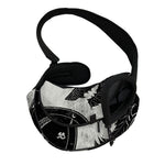 Black Demon Wolf Print Pet Sling Carrier