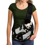 Black Demon Wolf Print Pet Sling Carrier