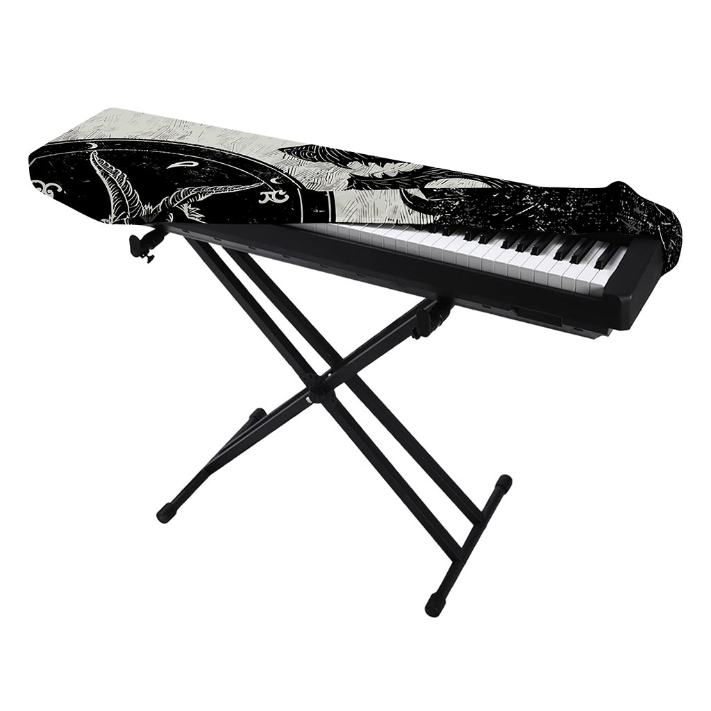 Black Demon Wolf Print Piano Keyboard Cover