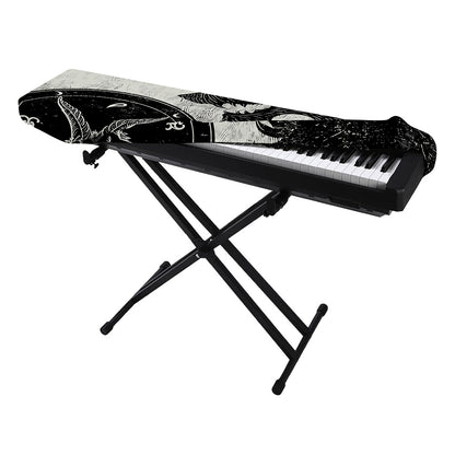 Black Demon Wolf Print Piano Keyboard Cover