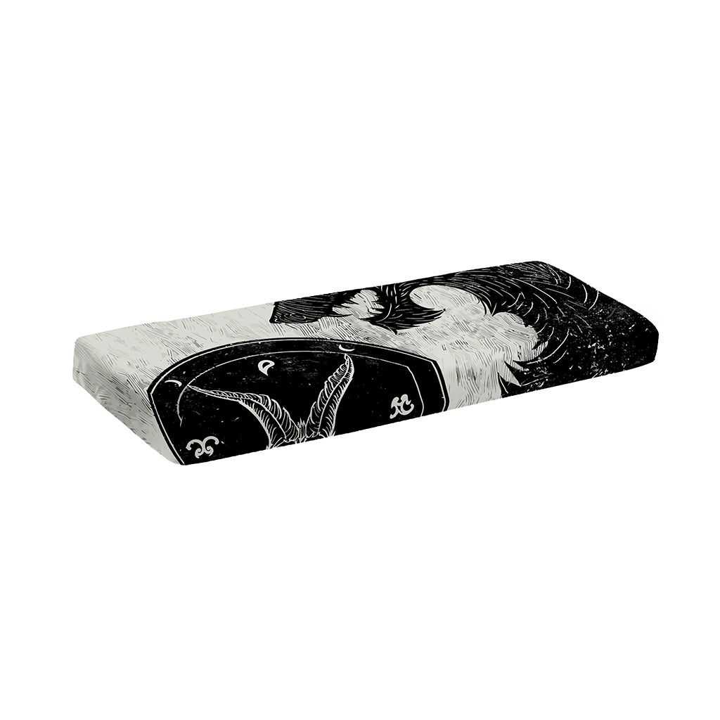Black Demon Wolf Print Piano Keyboard Cover