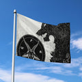 Black Demon Wolf Print Polyester Flag