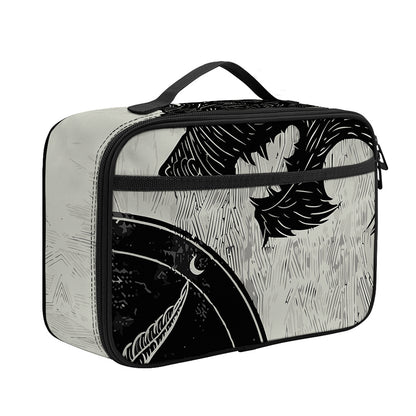 Black Demon Wolf Print Portable Lunch Bag