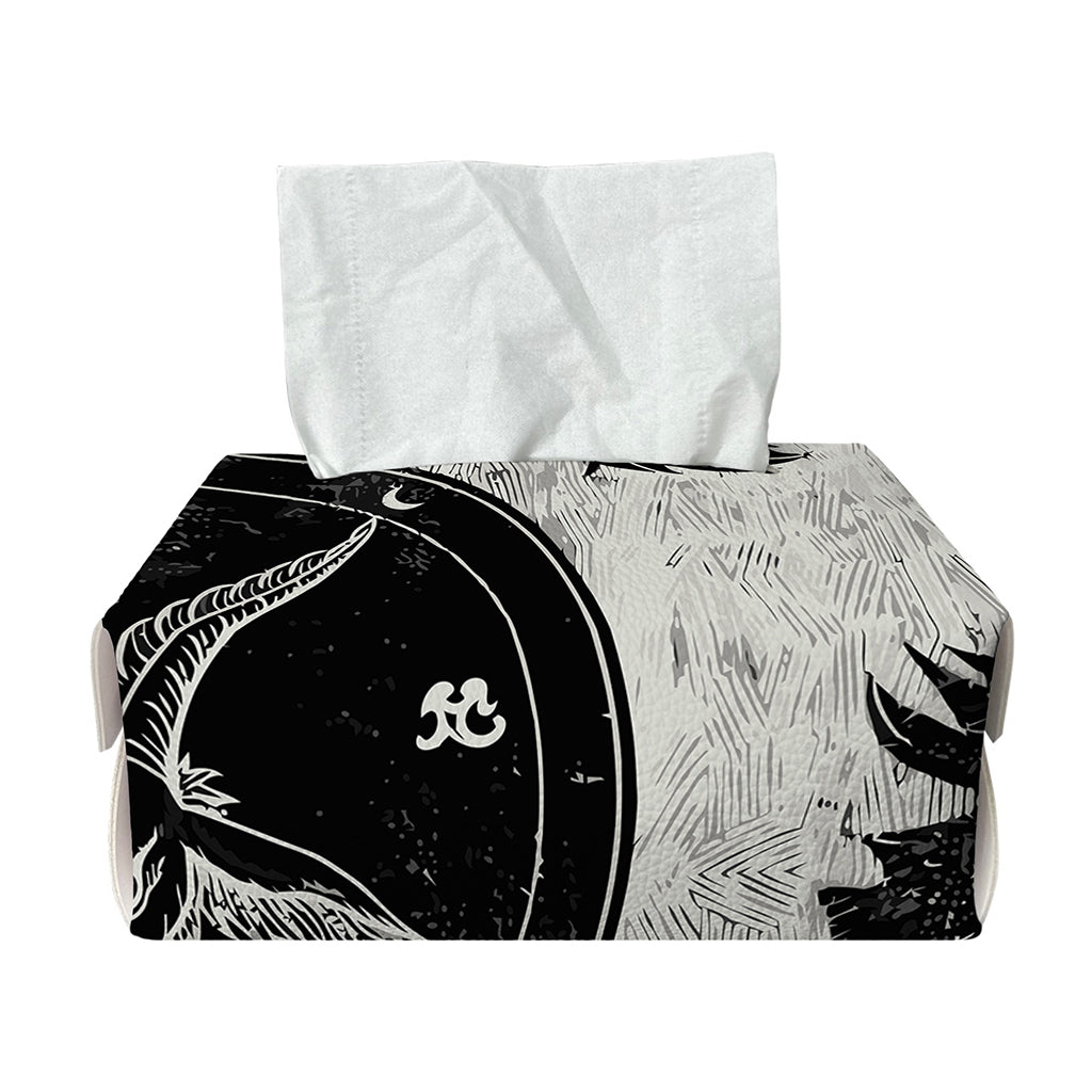 Black Demon Wolf Print Rectangle Tissue Box Cover