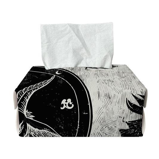 Black Demon Wolf Print Rectangle Tissue Box Cover