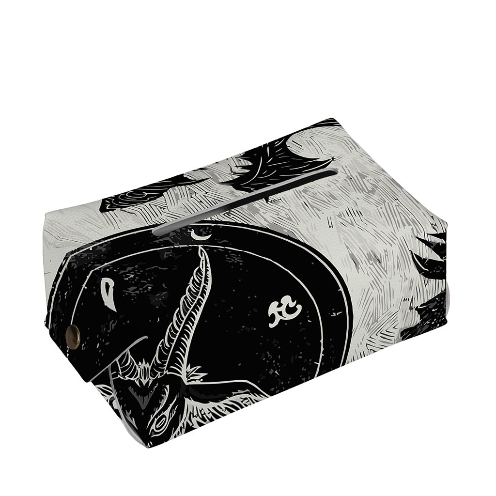 Black Demon Wolf Print Rectangle Tissue Box Cover