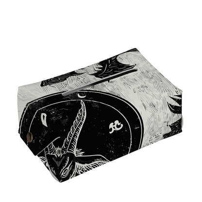 Black Demon Wolf Print Rectangle Tissue Box Cover