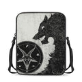 Black Demon Wolf Print Rectangular Crossbody Bag