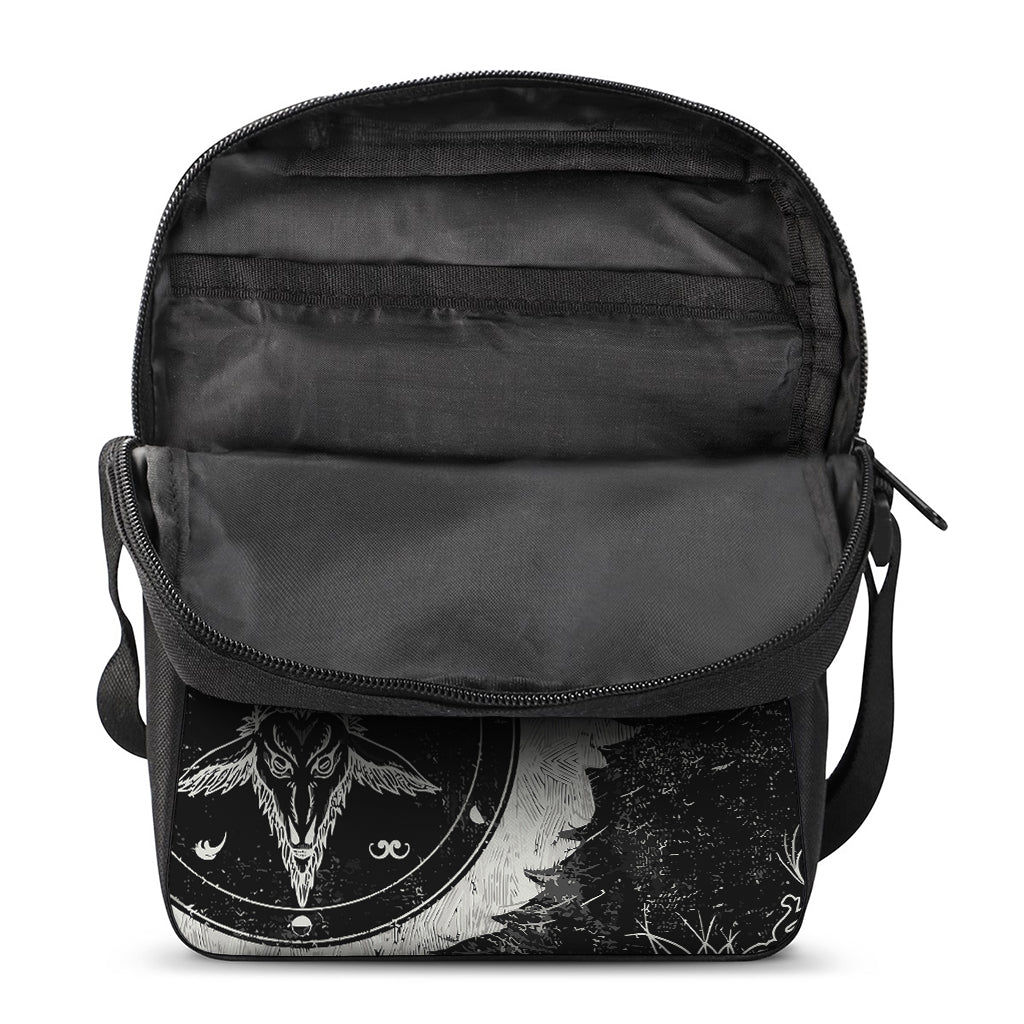 Black Demon Wolf Print Rectangular Crossbody Bag