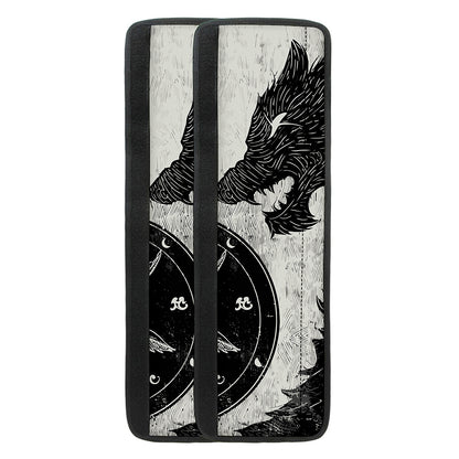 Black Demon Wolf Print Refrigerator Handle Covers