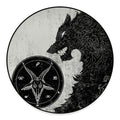 Black Demon Wolf Print Round Floor Mat