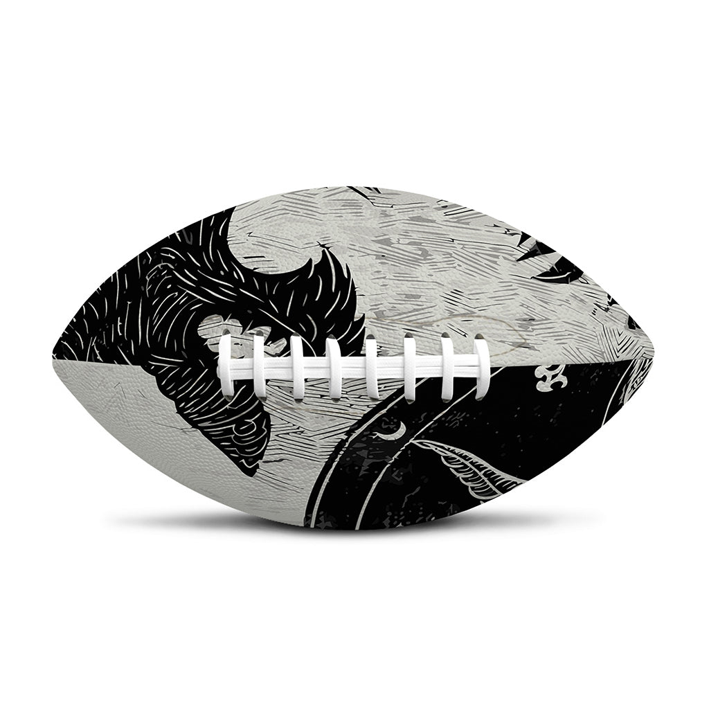 Black Demon Wolf Print Rugby Ball