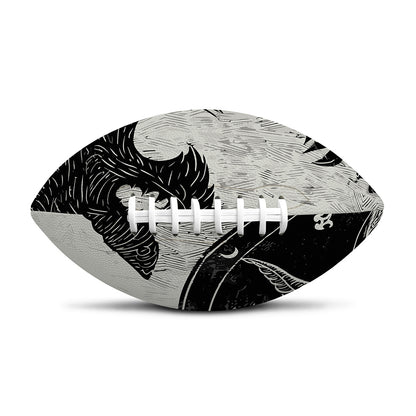 Black Demon Wolf Print Rugby Ball