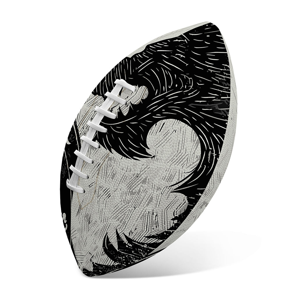 Black Demon Wolf Print Rugby Ball