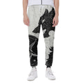 Black Demon Wolf Print Joggers