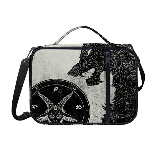 Black Demon Wolf Print Shoulder Strap Bible Bag