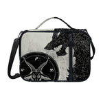 Black Demon Wolf Print Shoulder Strap Bible Bag