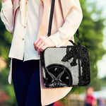 Black Demon Wolf Print Shoulder Strap Bible Bag