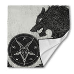 Black Demon Wolf Print Silk Bandana